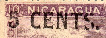 timbres-poste sellos postales stamps Nicaragua Momotombo Volcano & Train 1904 15 centavos surcharge 15c/10c